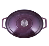 WON225-Wonderchef Ferro Cast-iron Oven Casserole with Lid 29cm/4.4L/3.5mm Purple