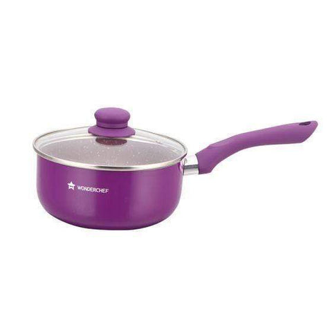 Wonderchef Cookware Wonderchef Royal Velvet Sauce Pan With Lid 18cm  (Purple)